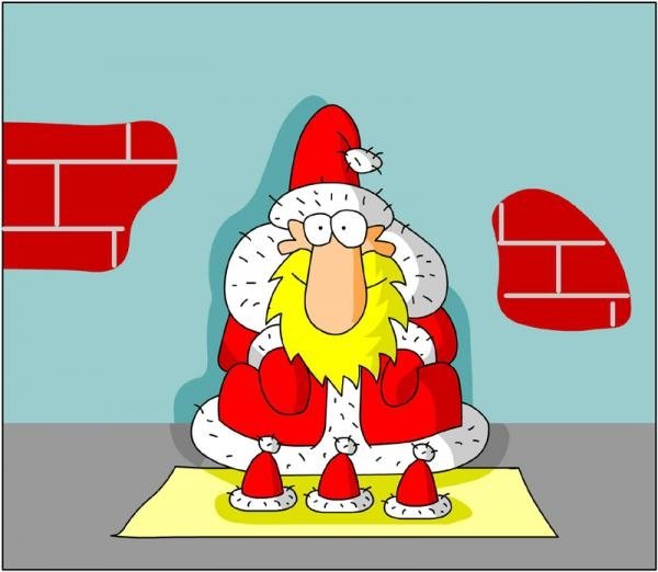 Смешной дед Мороз рисунок