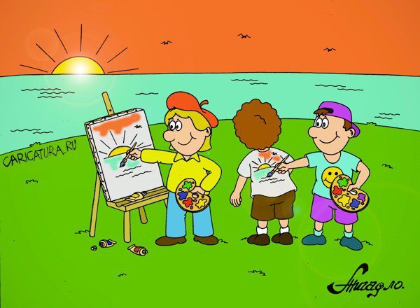Шарж нарисованный ребенком