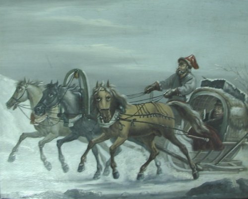 Тройка ямщик живопись