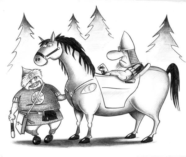 Богатырь карикатура