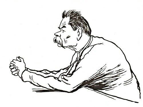 Максим Горький шарж