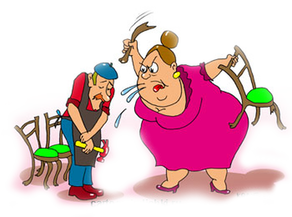 Жена со сковородкой карикатура