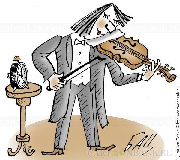Скрипач карикатура