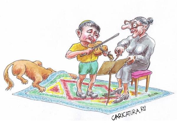 Скрипач карикатура