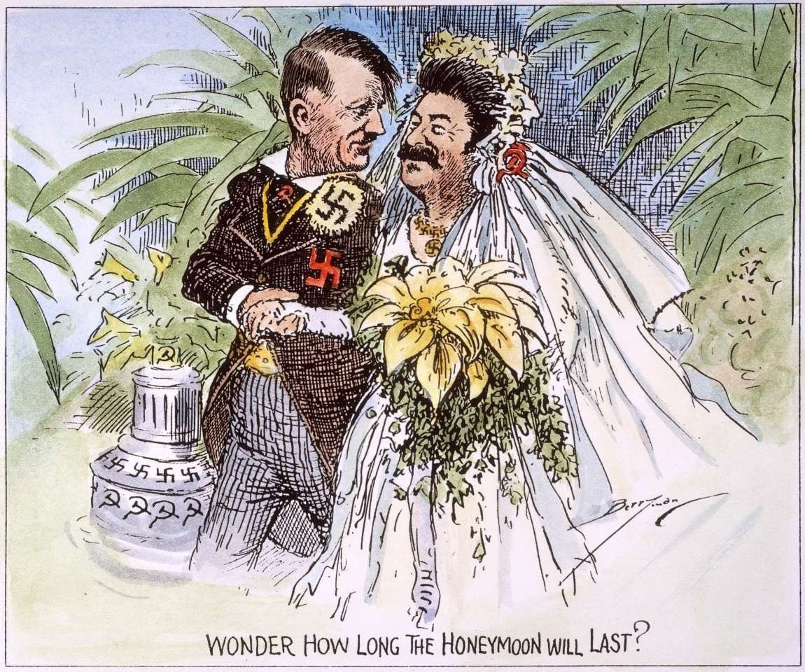 Гитлер Сталин пакт Риббентропа-Молотова 1939 карикатура