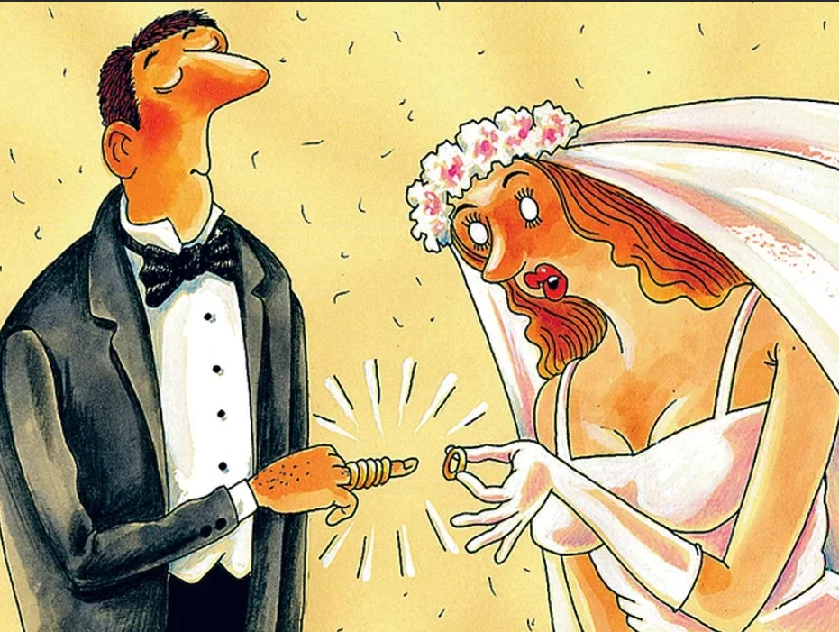 Невеста отказала жениху. Свадьба карикатура. Карикатуры на мужчин и женщин. Жених и невеста карикатура. С днем свадьбы карикатуры.