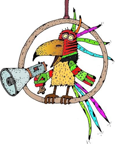 Карикатуры попугай в клетке