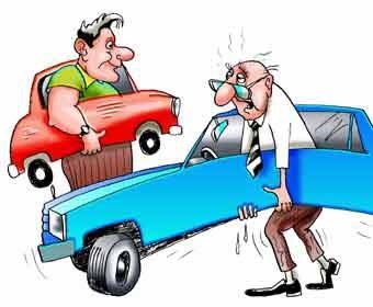 Карикатура на старые автомобили