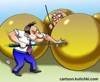 Карикатура на бильярдиста