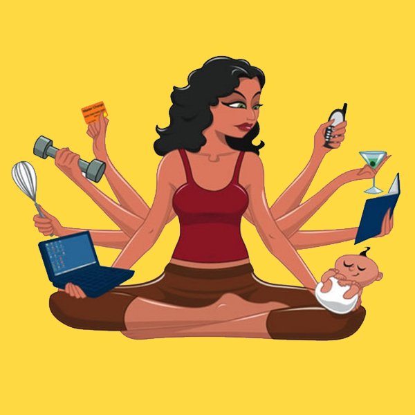 Шарж женщина с лупой