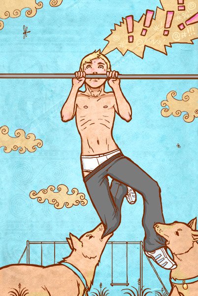 Подтягивания карикатура