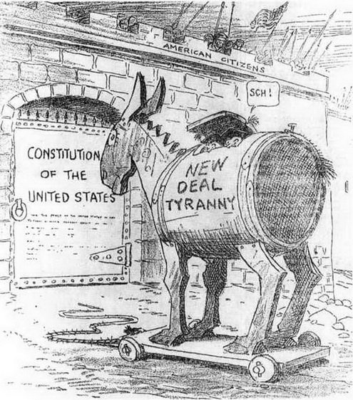 Новый курс Рузвельта карикатуры