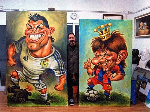 Карикатура Месси и Роналду