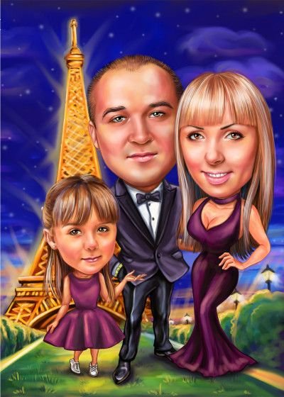 Семья карикатура