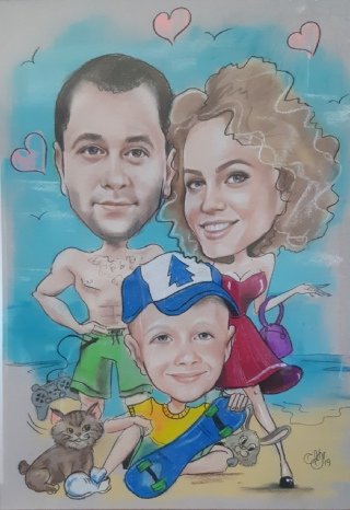 Шарж семейный смешной