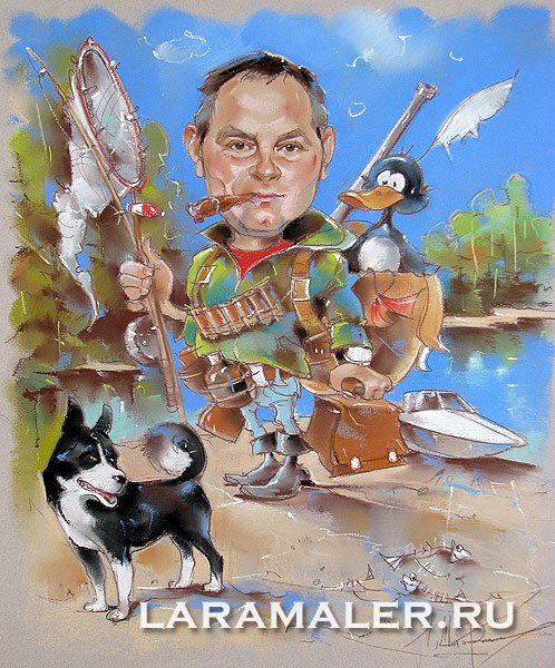 Карикатуры на охотников и рыболовов