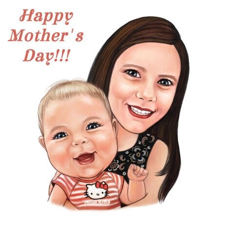 Шарж мама с дочкой