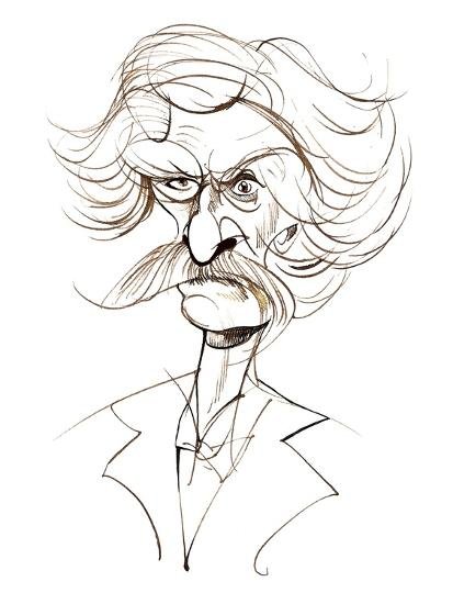 Марк Твен карикатура