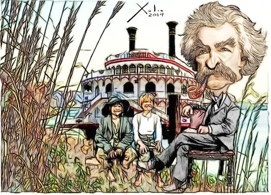 Марк Твен карикатура