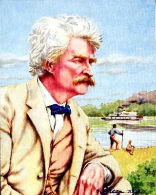 Марк Твен с трубкой