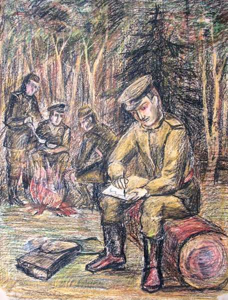 Василий Теркин иллюстрации на привале