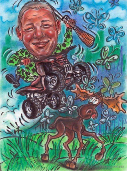 Квадроциклиста шарж