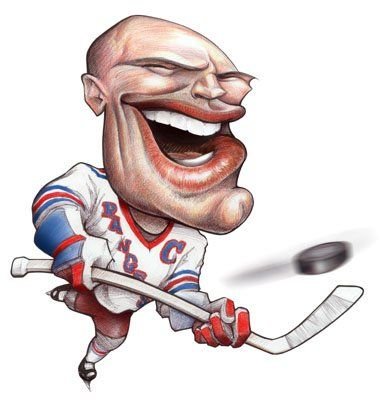 Дружеский шарж на хоккеиста