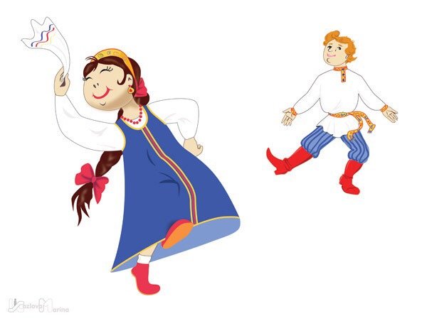 Народные танцы на прозрачном фоне