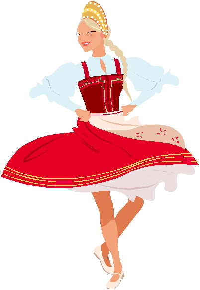 Народный танец на белом фоне