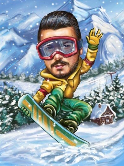 Шарж сноубордист