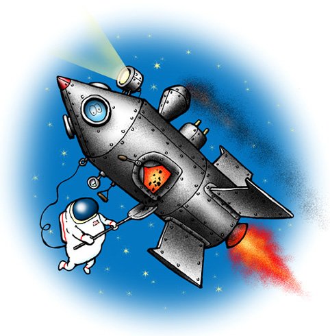 Карикатура космонавтика