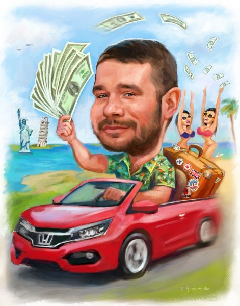 Шарж Автомобилист