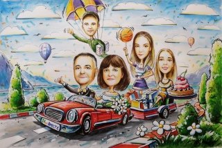 Шарж мальчик на велосипеде