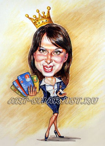 Шарж девушка с цветами