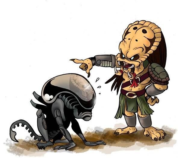 Чужой и хищник карикатуры