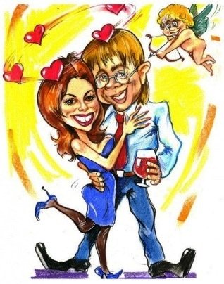 Влюблённая девушка карикатура