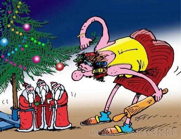 Новогодняя елка карикатура