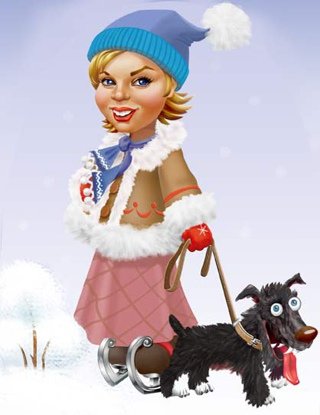 Новогодний шарж семейный