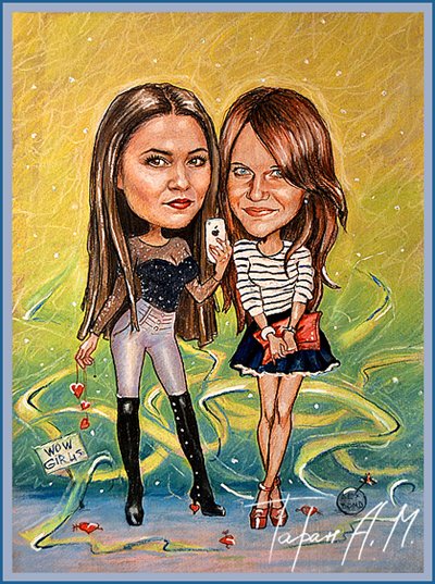 Бьюти шарж подруги