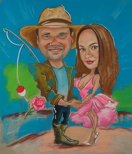 Шарж влюбленная пара