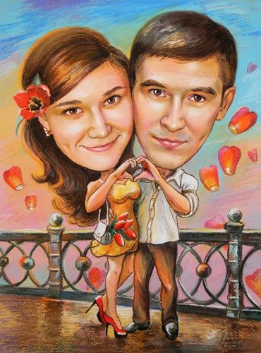 Шарж для пары влюбленных