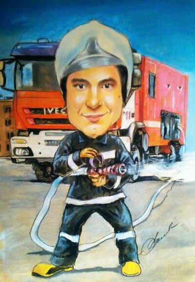 Шарж пожарник МЧС