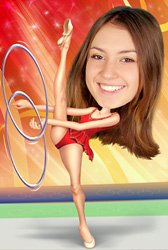 Девочка гимнастка карикатура