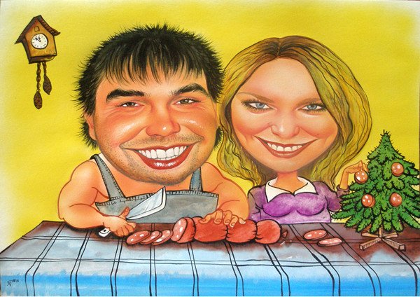 Подарок шарж стих