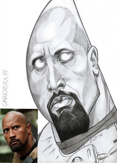 Скала Джонсон рисунок маркером