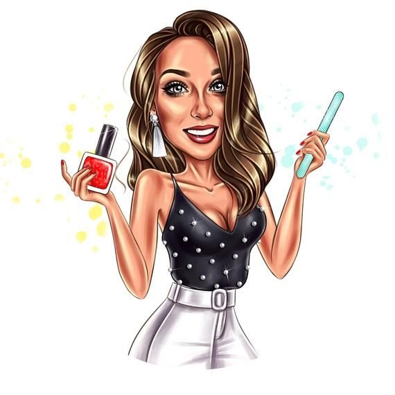 Шарж женщина в платье