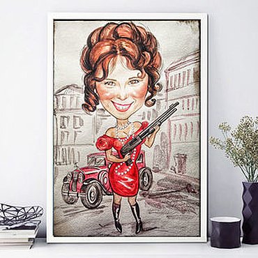 Шарж девушка гангстер