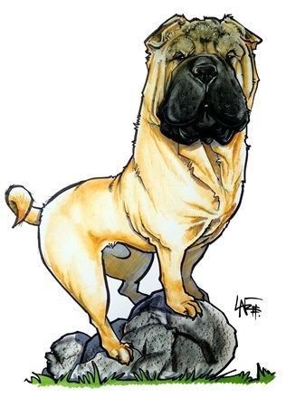 Шарж мужчина с собакой