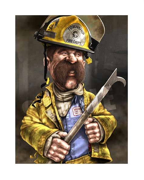 Пожарник карикатура