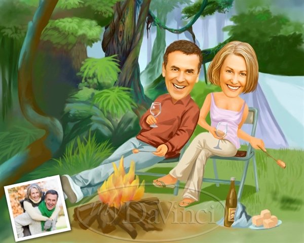 Шарж семья 4 человека